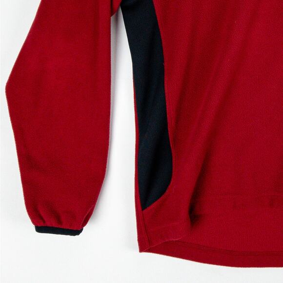 Under Armour Sweatshirt Men's Small Pullover Red Fleece Black Logo Edged Cuffs - Picture 4 of 10